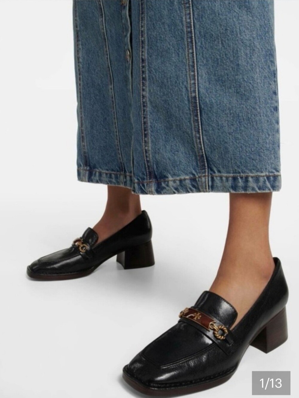 Tory Burch Perrine Black Leather Bit Loafers Womens 10 MSRP $399